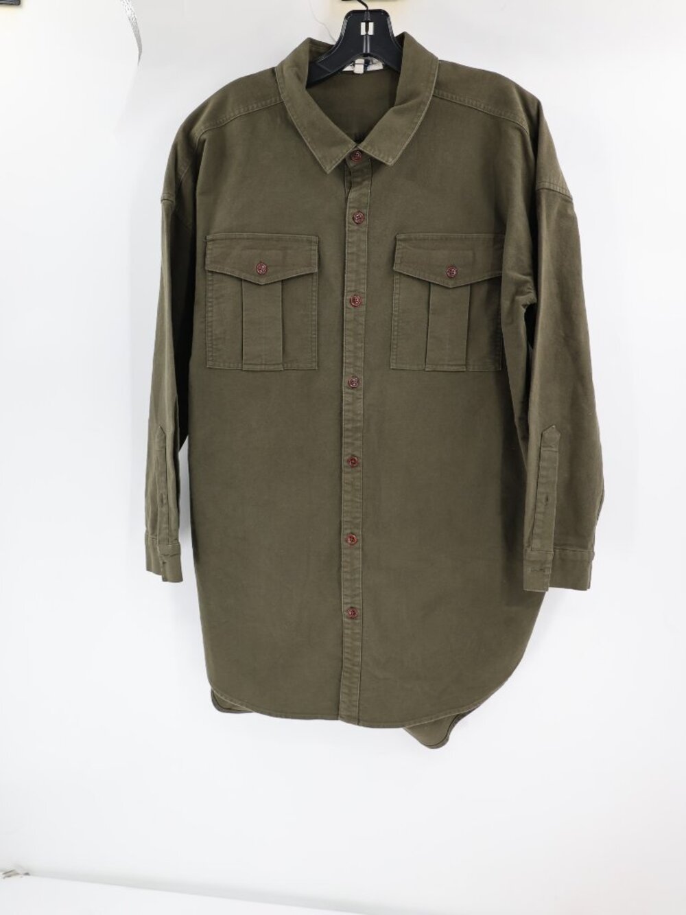 Alex Mill Shirt Womens Medium Keeper Moleskin Green Long Sleeve Button Up Tunic